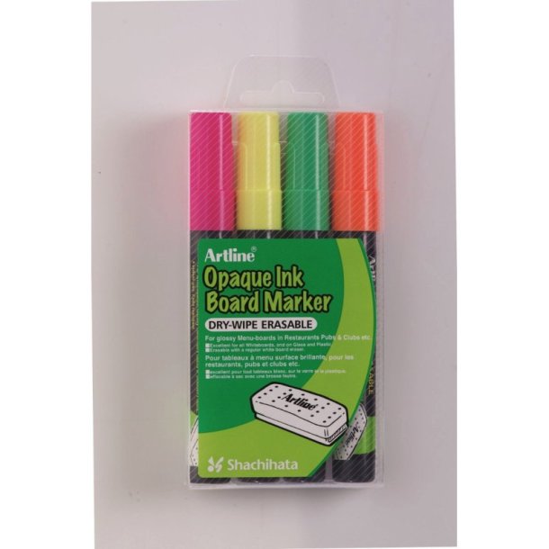 Artline Board Marker Opaque - kridtbaseret - rund Spids - 2,0 mm - st med 4 farver