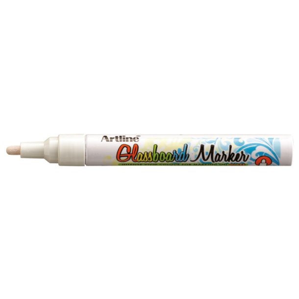 Artline Glastavle marker - rund fiber Spids - 2,0 mm - hvid