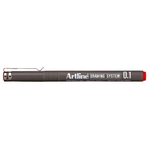 Artline Drawing System - tegnepen - Fibre Spids - 0,1 mm - rd