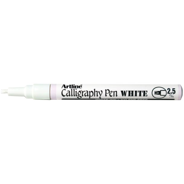 Artline Kalligrafi pen 993 - polyesterfiber Spids - 2,5 mm - hvid