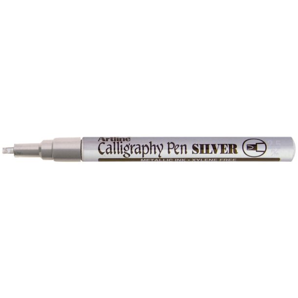 Artline Metallic Kalligrafi pen - fiber Spids - 2,5 mm - slv