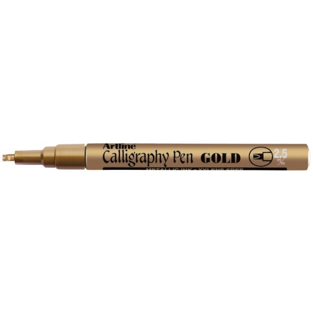 Artline Metallic Kalligrafi pen - fiber Spids - 2,5 mm - guld