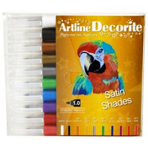 Artline Decorite bullet - metallic - rund Spids - 1,0 mm - st med 10 farver