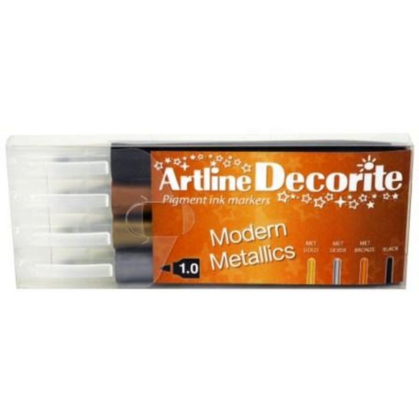 Artline Decorite bullet - Modern metallic - rund Spids - 1,0 mm - st med 4 farver