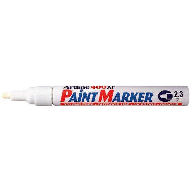 Artline permanent Paint Marker 400XF - rund Spids - 2,3 mm - hvid