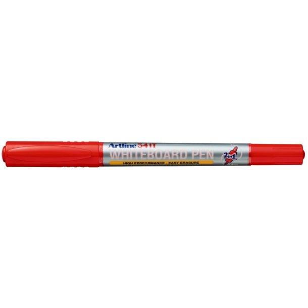 Artline Whiteboard Pen 541T - rund Spids - 2-i-1 - 0,4 + 1,0 mm - rd