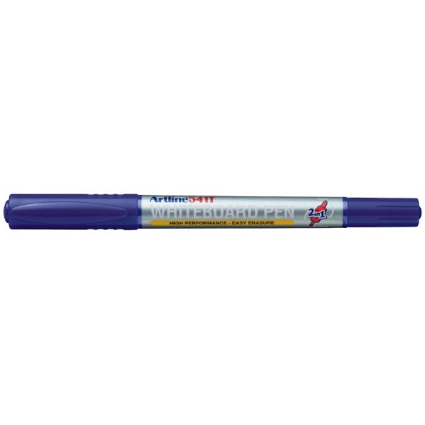 Artline Whiteboard Pen 541T - rund Spids - 2-i-1 - 0,4 + 1,0 mm - bl