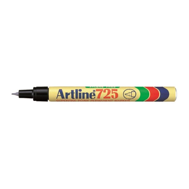 Artline permanent Marker 725 - Superfine - rund Spids - 0,4 mm - sort