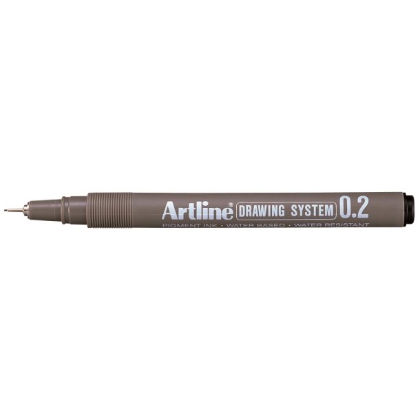 Artline Drawing System - tegnepen - Fibre Spids - 0,2 mm - sort