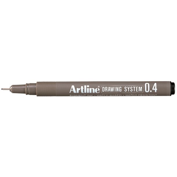 Artline Drawing System - tegnepen - Fibre Spids - 0,4 mm - sort