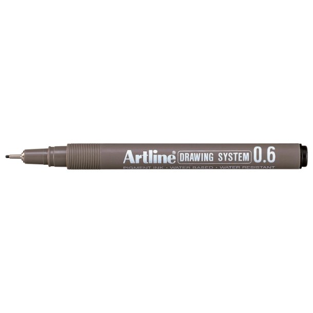 Artline Drawing System - tegnepen - Fibre Spids - 0,6 mm - sort