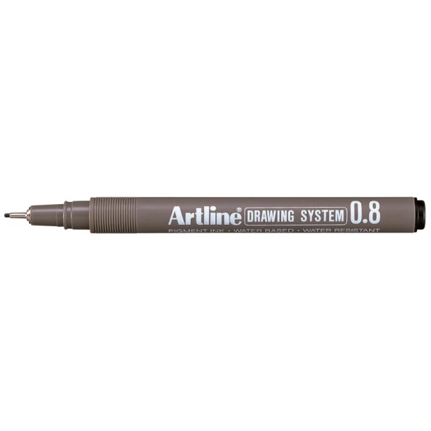 Artline Drawing System - tegnepen - Fibre Spids - 0,8 mm - sort