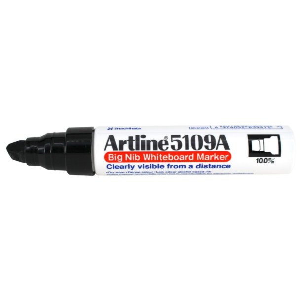 Artline Whiteboard Pen 5109A - ekstra stor skr chisel Spids - 10,0 mm - sort