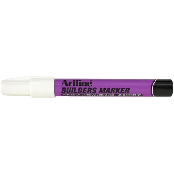 Artline Bygherre marker - rund Spids - 2,3 mm - hvid