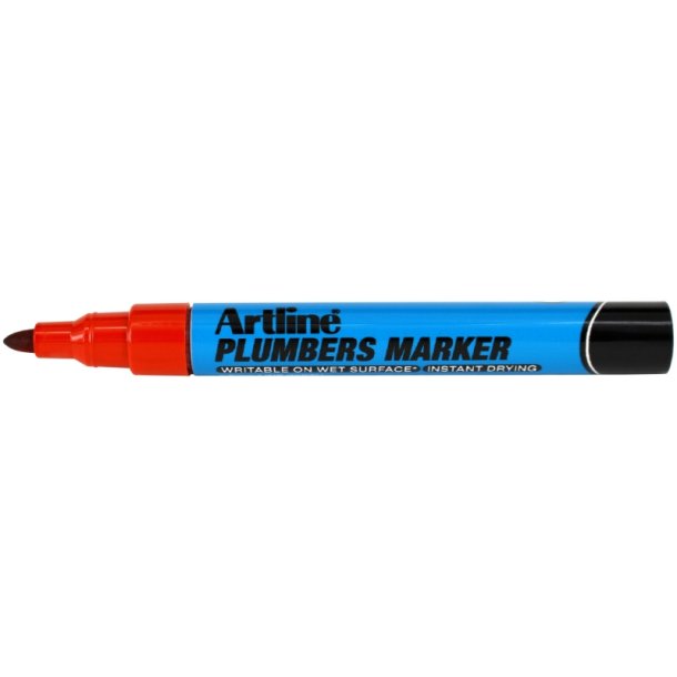 Artline VVS marker - Vandfast p plast og kobber - rund Spids - 1,5 mm - rd