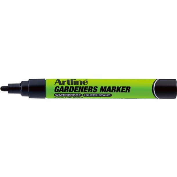 Artline gartner marker - vandfast - rund Spids - 2,3 mm - sort