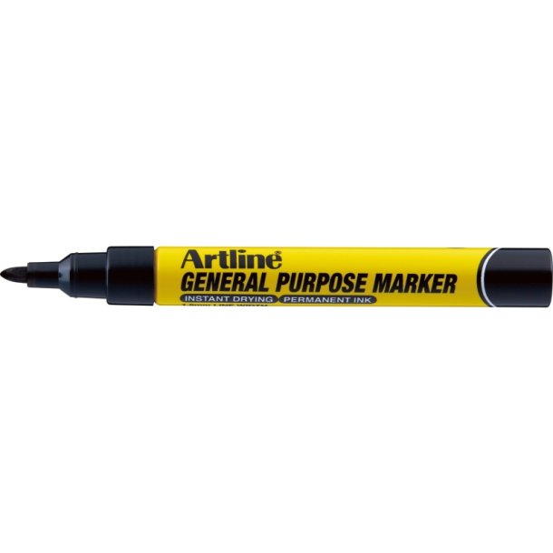 Artline permanent general purpose marker - rund Spids - 1,5 mm - sort