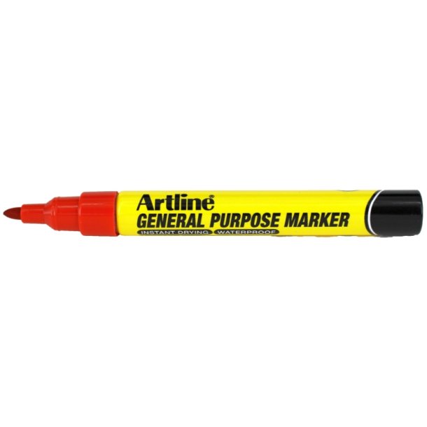 Artline permanent general purpose marker - rund Spids - 1,5 mm - rd