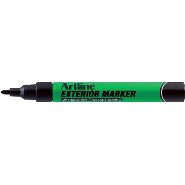 Artline permanent udendrs marker - rund Spids - 1,5 mm - sort