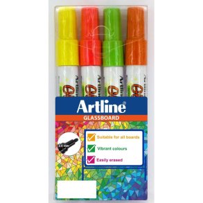 Artline Glastavle marker EPG-4 - rund Spids - 2,0 mm - 4 farves�t
