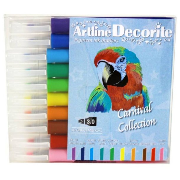 Artline Decorite - chisel Spids - 3,0 mm - pastel - st med 10 farver