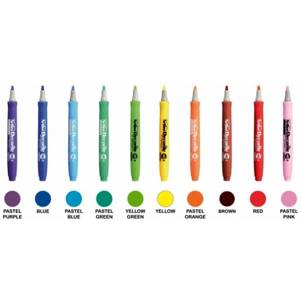 Artline Decorite - chisel Spids - 3,0 mm - pastel - st med 10 farver