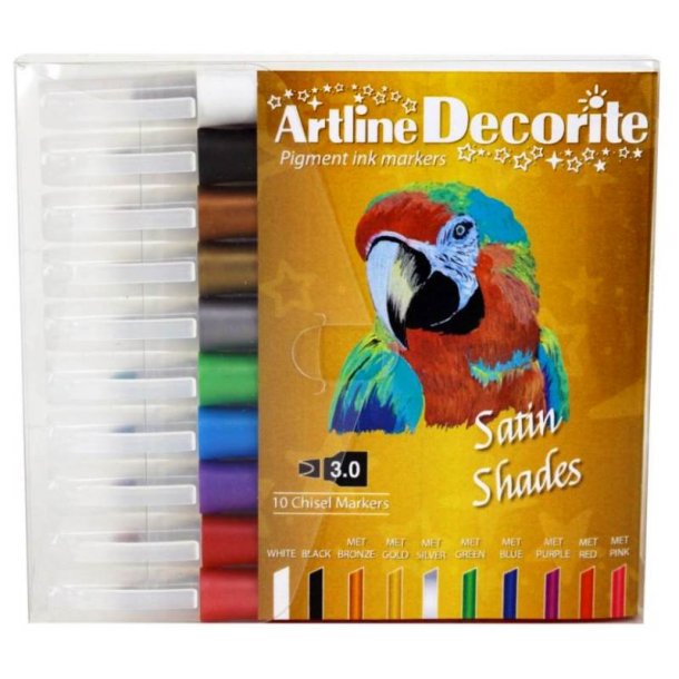 Artline Decorite - chisel Spids - 3,0 mm - metallic - st med 10 farver