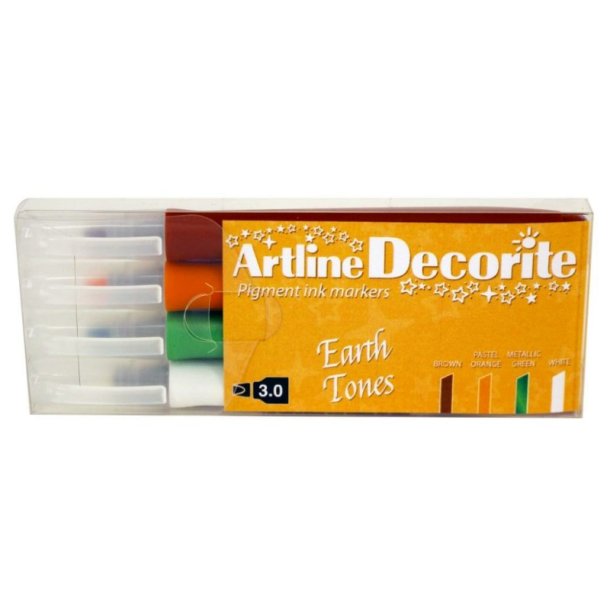 Artline Decorite - chisel Spids - 3,0 mm - Earth - st med 4 farver