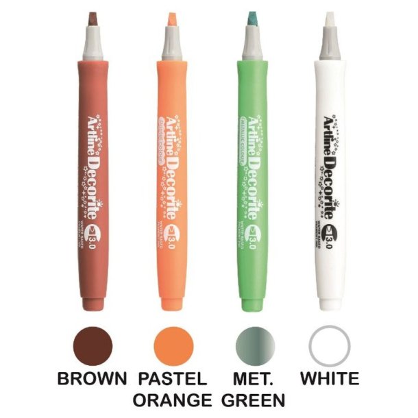 Artline Decorite - chisel Spids - 3,0 mm - Earth - st med 4 farver