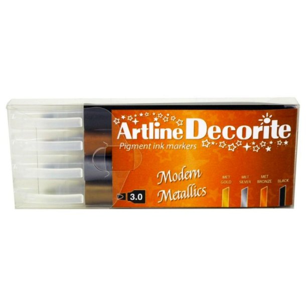 Artline Decorite - chisel Spids - 3,0 mm - Modern metallic - st med 4 farver