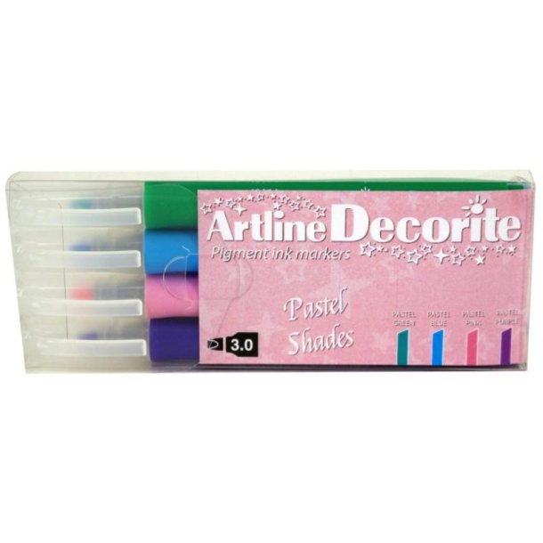 Artline Decorite - chisel Spids - 3,0 mm - Paste - st med 4 farver