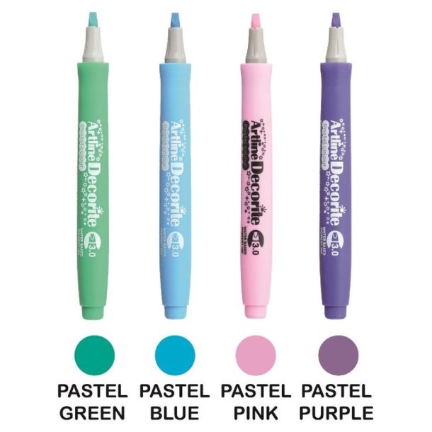 Artline Decorite - chisel Spids - 3,0 mm - Paste - st med 4 farver