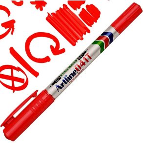 Artline permanent marker 041T - rund Spids - 2-i-1 - 0,4 + 1,0 mm - 2-i-1 - r�d