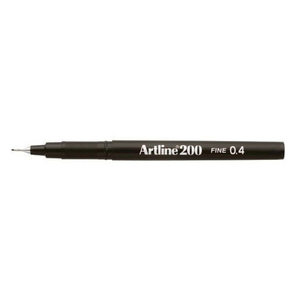 Artline Fineliner 200 - forstrket fiber Spids - 0,4 mm - sort