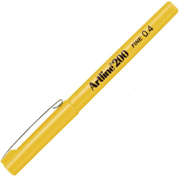 Artline Fineliner 200 - forstrket fiber Spids - 0,4 mm - gul