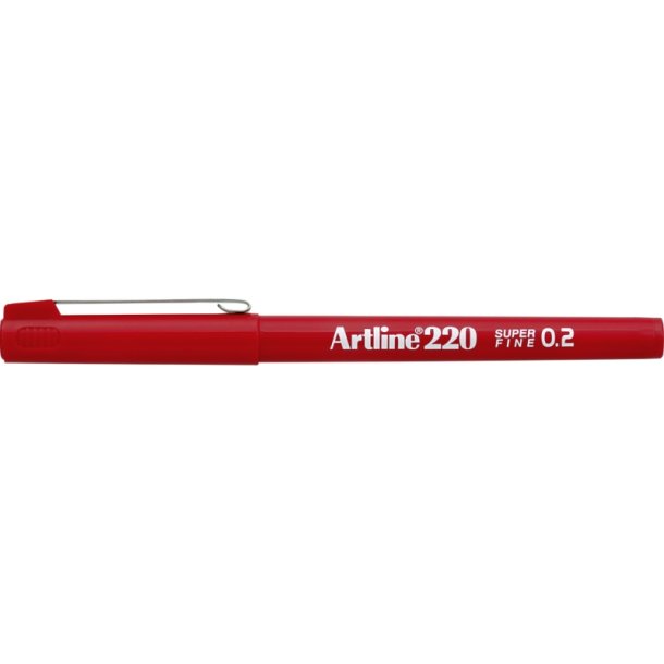 Artline Fineliner 220 - forstrket fiber Spids - 0,2 mm - rd
