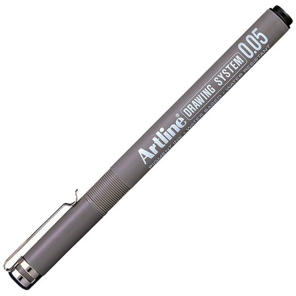 Artline Drawing System - tegnepen - Fibre Spids - 0,05 mm - sort