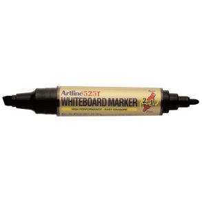 Artline whiteboard marker 2-i-1 sort - dobbelt spids