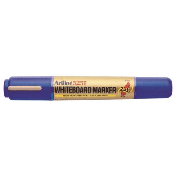 Artline whiteboard marker 2-i-1 bl� - dobbelt spids