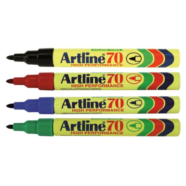 Artline permanent Marker 70 - rund Spids - 1,5 mm - st med 4 farver