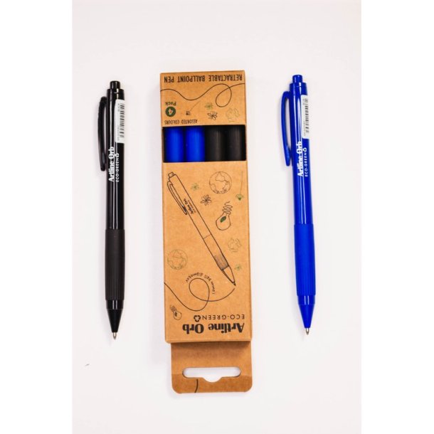 Artline Orb Eco-Green Kuglepen - 1,0mm - 2 sorte og 2 bl�
