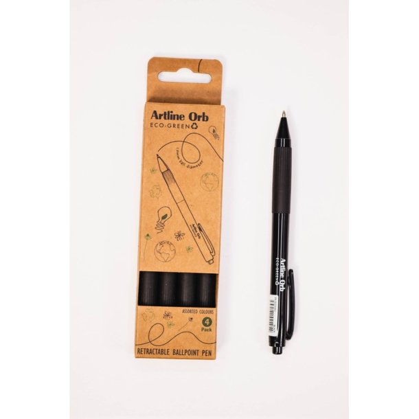 Artline Orb Eco-Green Kuglepen - 1,0mm - 4 sorte