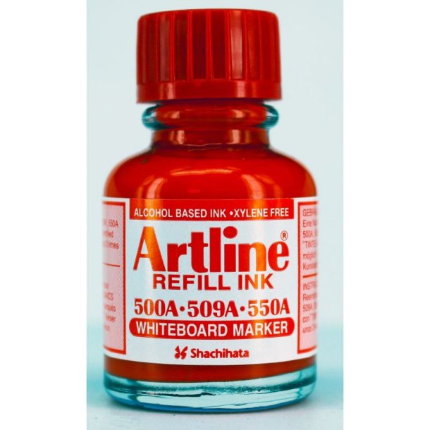 Artline whiteboard genopfyldningsbl�k r�d - 20 ml