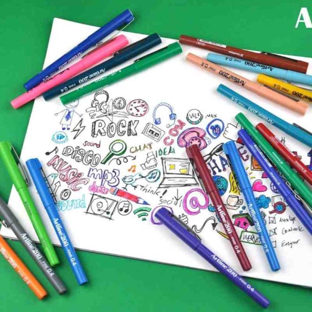 Artline 200 fineliner Drawing pen - 0,4mm sort pen