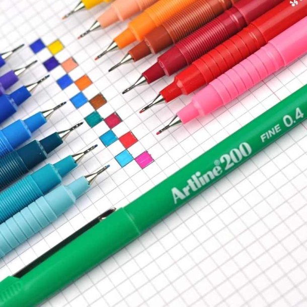 Artline 200 fineliner Drawing pen - 0,4mm sort pen