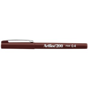 Artline 200 fineliner Drawing pen - 0,4mm mrkebrun pen