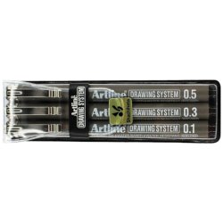 Artline 233 fineliner drawing pen - 3 stk. sorte tekniske tegnepenne