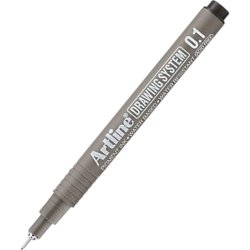 Artline 231 fineliner drawing pen - 0,1mm sort teknisk tegnepen