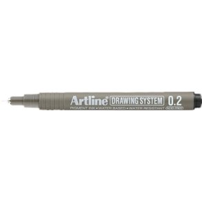Artline 232 fineliner drawing pen - 0,2mm sort teknisk tegnepen