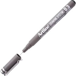 Artline 233 fineliner drawing pen - 0,3mm sort teknisk tegnepen